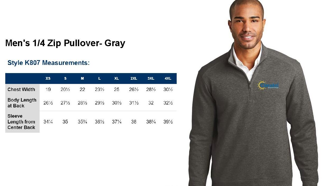 Men's 1/4 Zip Pullover - Gray