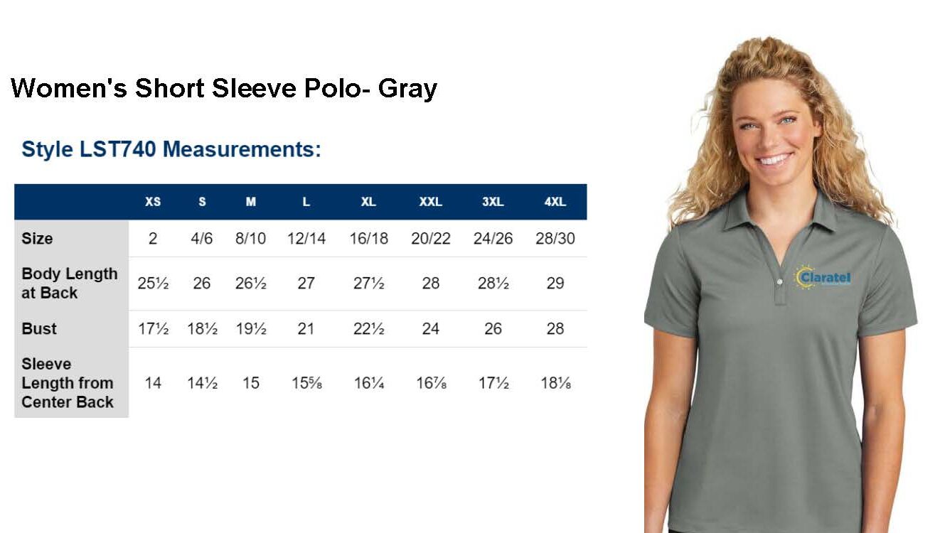 Women's Short Sleeve Polo - Gray