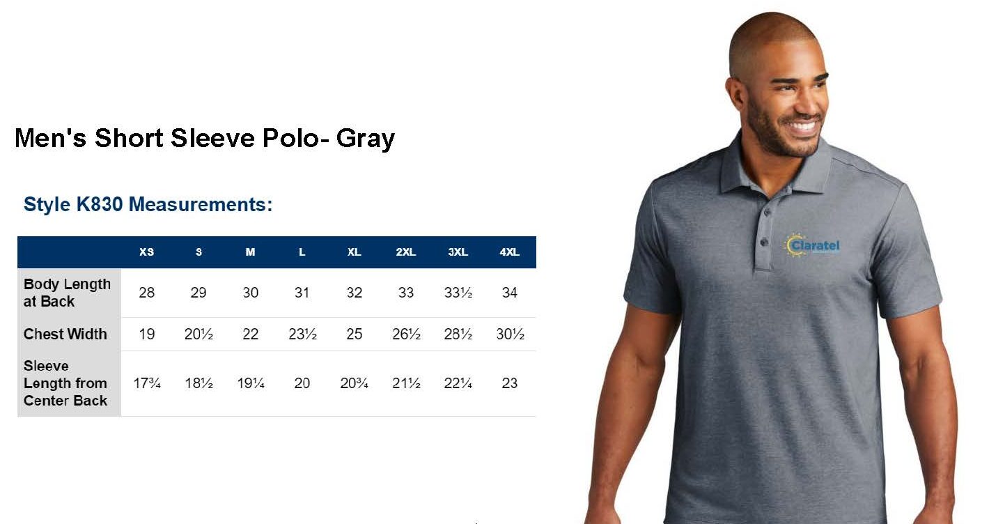 Men's Short Sleeve Polo - Gray